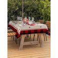 thumbnail image 2 of Outdoor Tablecloth with Umbrella Hole and Zipper, Christmas Red Truck Rectangle Table Cloth 60x120 Inch Waterproof Tablecloth, Buffalo Plaid Xmas Tree Snowflakes Picnic Table Cover for Patio Camping, 2 of 7