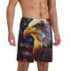 thumbnail image 2 of Balery Geometric American Bald Eagle Pantalones cortos de pijama de punto de algodón para hombre con cinturilla y bolsillos-Small, 2 of 6