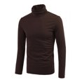 thumbnail image 2 of Unique Bargains Men's Pullover Lightweight Long Sleeve Top Turtleneck T-Shirt 40 Brown, 2 of 6
