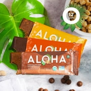 ALOHA Plant Based Protein Bars, 3 Flavor Variety Pack, 14g Protein (Pack of 12)
