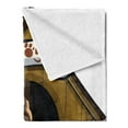 thumbnail image 2 of Pug Soft Flannel Fleece Throw Blanket, Dog House with a Pug in Front and a Its Food Cartoon Style Image Fun, Cozy Plush for Indoor and Outdoor Use, 50" x 60", Pale Coffee Sand Brown, by Ambesonne, 2 of 5