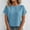 Blue, variant on WXLWZYWL Sweaters for Women Short Sleeve Knit Tops Casual V Neck Ribbed T Shirts Loose Fitted Knitwear