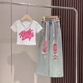 thumbnail image 5 of EnJoCho Girls Ripped Jeans Kids 𝖸𝟤𝖪 Baggy Wide Leg Denim Pants Pockets Teen Elastic Waist Vintag𝖾 Jeans 5-16 Years Streetwear Distressed Trousers, 5 of 6