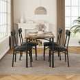 thumbnail image 2 of 5-Piece Dining Table Set for 4, Wood Rectangular Kitchen Table with 4 Upholstered Chairs for Kitchen Room and Small Spaces, Brown, 2 of 7