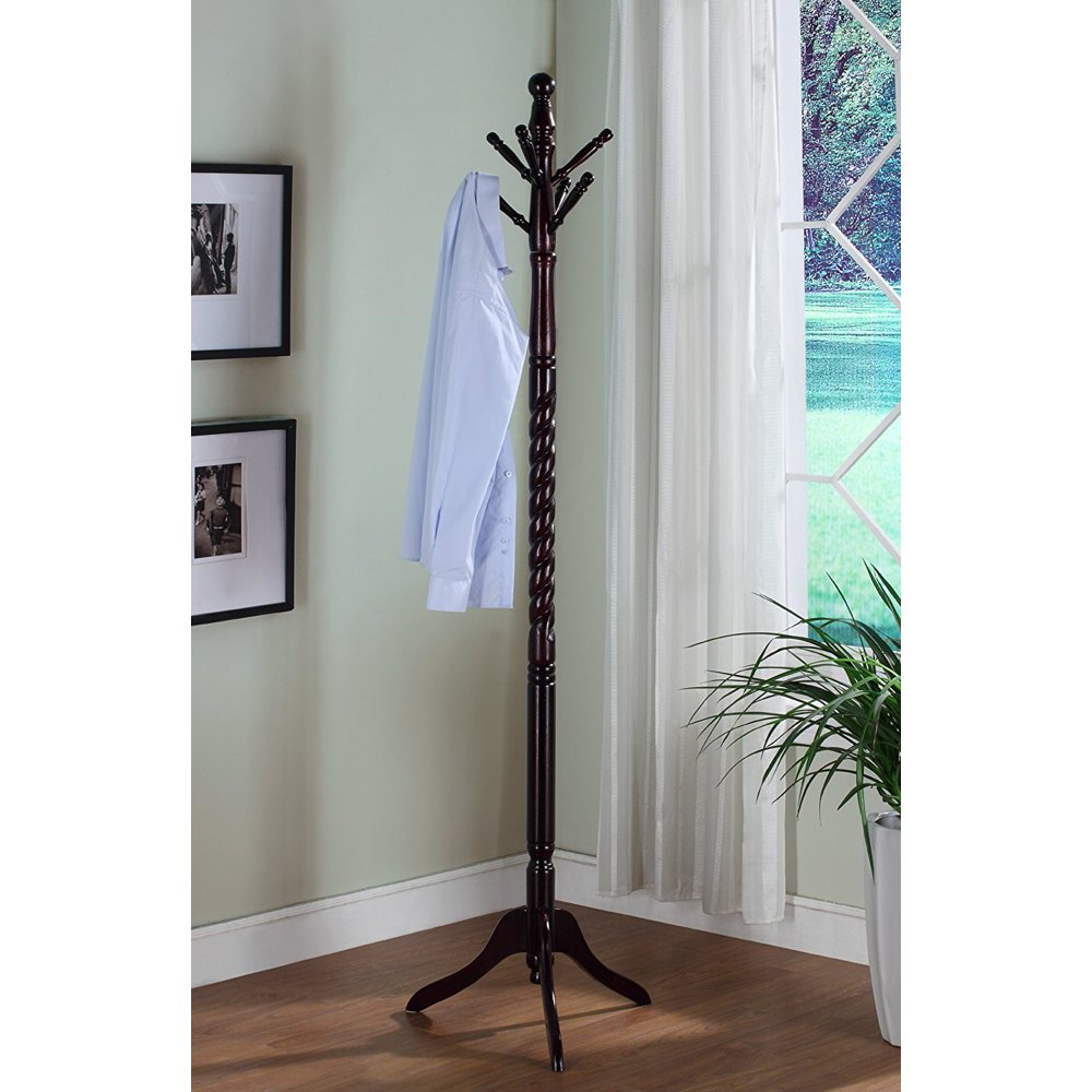 Dark Mahogany Solid Wood Coat Rack, Dark Mahogany Solid Wood Coat Rack By Monoka