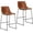 Whiskey Brown, variant on YEXJ Counter Height Barstools with Leather Back, Matel Bar High Table Stool Chairs for Kitchen, Set of 2 26 inch, Black