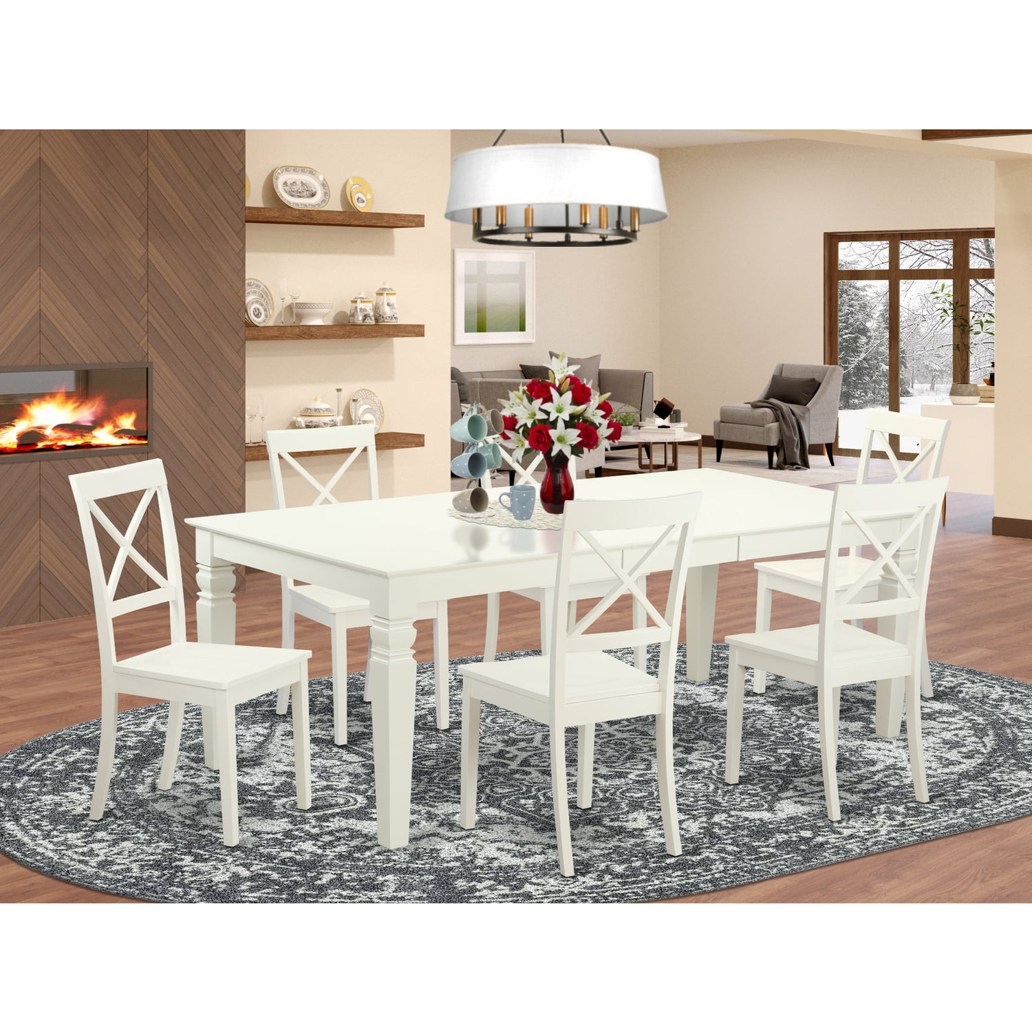 Kitchen Table Set With A Dining Table And Dining Chairs-Finish:Linen