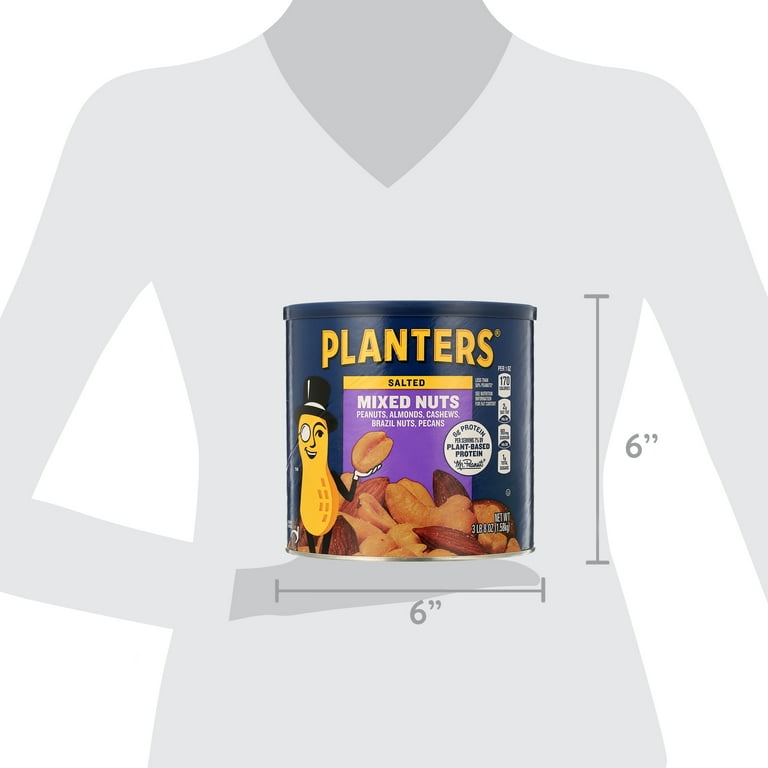 Free Shipping! PLANTERS Salted Mixed Nuts 56oz Canister with