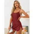 thumbnail image 2 of DARING DIVA Women's Satin Cami Short Sleepwear Silky Pajamas Sets Red M, 2 of 6