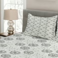 thumbnail image 2 of Ambesonne Botanical Quilted Coverlet 3 Pcs, Greyscale Dandelions, King Size, Dimgray Pearl and White, 2 of 4