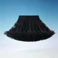 thumbnail image 5 of Miluxas Girls Soft Princess Fluffy Tiered Tulle Pleated Tutu Skirt Ballet Birthday Party Pettiskirt Black 5-7 Years, 5 of 5