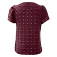 thumbnail image 6 of vigerkar Women 2025 Summer V Neck Ruffle Short Sleeve Blouse Swiss Dot Flowy Shirt Tunic Top , XL, 6 of 6