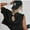 Black, variant on Workout Crop Tops for Women Loose Fit Breathable Yoga T Shirts Running Athletic Cropped Workout Tops