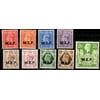 Great Britain Office in Africa, Middle East Forces - Scott #1 to 9 (1-9) - Complete Set - British Stamps Overprinted - From 1942-3 - Collectible Posta