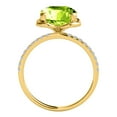 thumbnail image 4 of 2.30 Ct. Ttw Diamond And Cushion Cut Peridot Ring In 10K Yellow Gold, 4 of 7