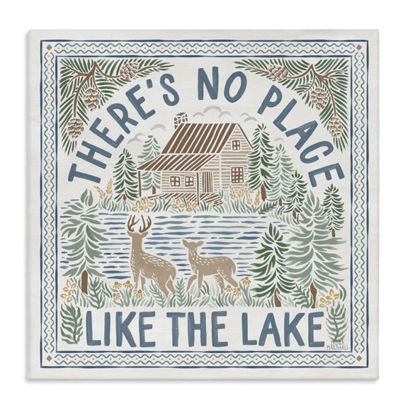 Stupell Industries Coastal No Place Like Lake Canvas Art, 30 x 30, by Laura Marshall