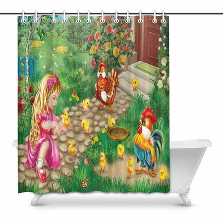 Pop A Little Girl Holds In The Hand Of Chicken Bathroom Shower