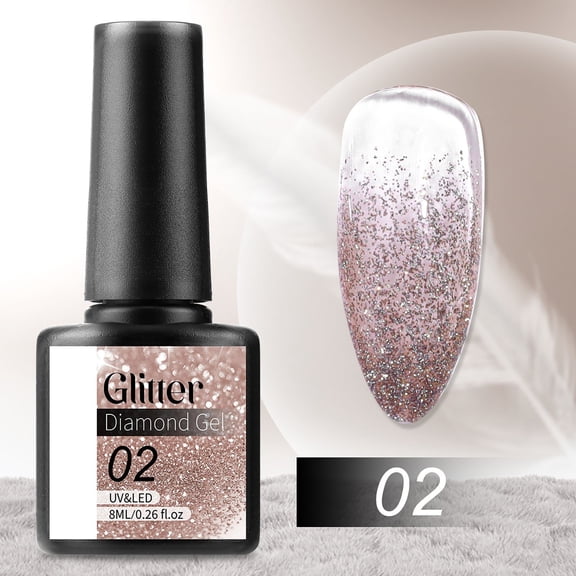 Nail Polish - 8-Color Crushed Diamond Glitter Gel Nail Polish, Sparkling Fairy Shade Nail Art Gift for Girls 8Ml, Nail Polish Easter Mother'S Day Nail Care Makeup Organizers