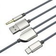 thumbnail image 3 of Cable auxiliar estéreo Hi-Fi de 3,5 mm con conector tipo C a USB-A para altavoces de coche., 3 of 5