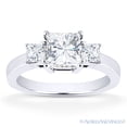 thumbnail image 2 of Square Brilliant Cut Charles & Colvard Moissanite 3-Stone Engagement Ring in 14k White Gold, 2 of 5