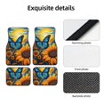 thumbnail image 4 of Kdxio Colorful Cloud Butterfly Sunflower Print Car Floor Mats Universal SUV Front Rear Floor Foot Mats 4-Piece Full Set with Non-Slip Rubber Backing Car Accessories for Most Cars, 4 of 7