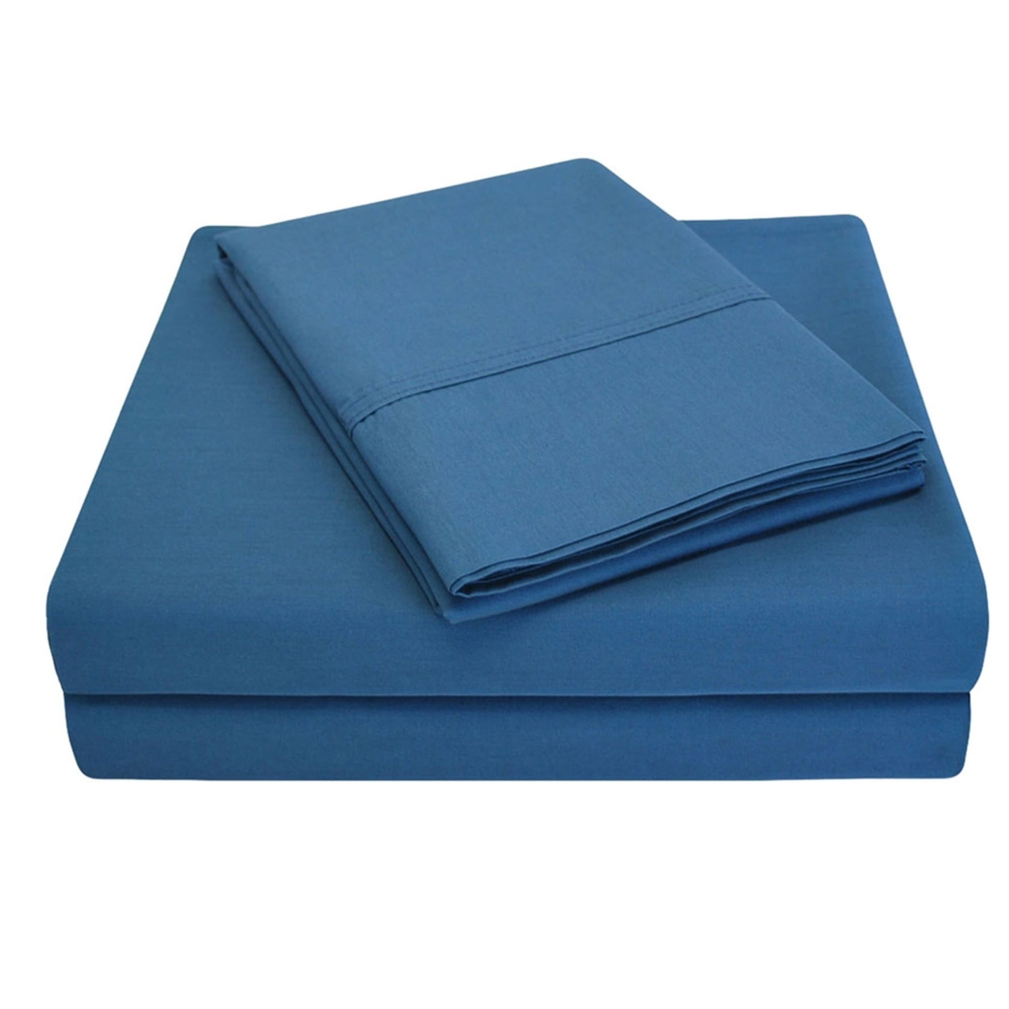 2-Pieces King Crown Blue SUPERIOR Cotton Percale Pillowcase Set 