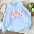 thumbnail image 1 of Sudadera con capucha para niña, con estampado de color, manga larga, informal, deportiva, con capucha, manga larga, sudadera con capucha, top con inserciones en los hombros, blusa de poliéster para ni, 1 of 7