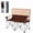 Brown+Khaki, variant on Costway Double Camping Loveseat with Carry Bag, 2 Cup Holders, Premium Oxford Fabric for Lawn Blue+Gray