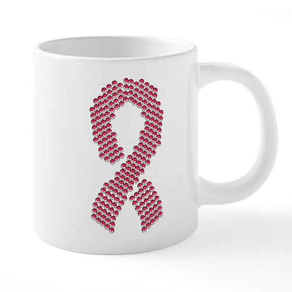 CafePress - Pink Ribbon Jewel Collage - 20 Oz White Ceramic Mega Mug