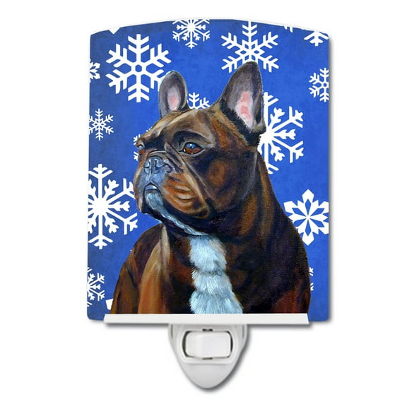 Carolines Treasures French Bulldog Winter Snowflakes Holiday Ceramic Night Light