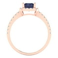 thumbnail image 4 of Clara Pucci 14K Rose Gold 1.86ct BlueSapphire Halo Ring for Women, 4 of 8