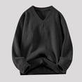 thumbnail image 2 of Danhjin Men's Knitted Sweater Tops Long Sleeve Casual V Neck Solid Color T Shirts Oversized Knitwear Pullover Fall Winter Comfy Stretchy Soft Cozy Shirts Blouses, 2 of 7