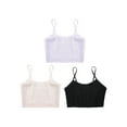 thumbnail image 3 of Miutii 3Pcs Cropped Tank Tops for Girls Spaghetti Strap Crop Top Basic Sports Cami Solid Color Black&Pink&Light Purple M, 3 of 9