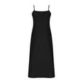 thumbnail image 4 of XUELUO Summer Dresses For Women Solid Color Spaghetti Strap V Neck Loose Casual Maxi Dress Outwear,Black,L, 4 of 4