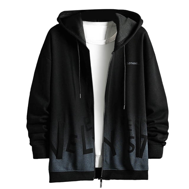 Chandail à Capuche Mode Homme Manches Longues Décontracté à Fermeture Éclair pour Automne Hiver Confortable Mode Urbaine