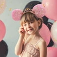 thumbnail image 4 of Fashion Pink Sequin Minnie Headband Tiara Princess Crown Cute Ears Hair Bands New, 4 of 11