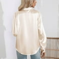 thumbnail image 3 of Posijego Satin Button Down Shirts for Women Business Office Blouses Silk Long Sleeve Dressy Casual Work Tops, 3 of 6