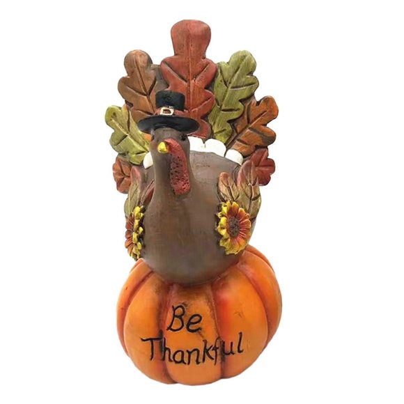 Thanksgiving Pumpkin Turkey Table Decoration for Party Home Office Halloween -Be Thankful-