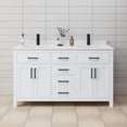 thumbnail image 2 of Wyndham Collection Beckett 60" Wood Double Bathroom Vanity in White/Black, 2 of 6