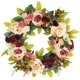 thumbnail image 1 of Delicaft - Corona de hortensia con peonías florecientes grandes, corona para puerta hecha a mano para decoración de pared del hogar (guirnalda de peonías) Ormromra CJWUS-4447, 1 of 8
