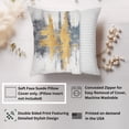 thumbnail image 2 of Ethan Taylor Abstract Throw Pillow Soft Cushion Cover 'Color Burst Paint Brush Strokes Modern' Transitional Pattern Decorative Square Accent Pillow Case, 16x16 Inches, Gold, Gray, 2 of 5