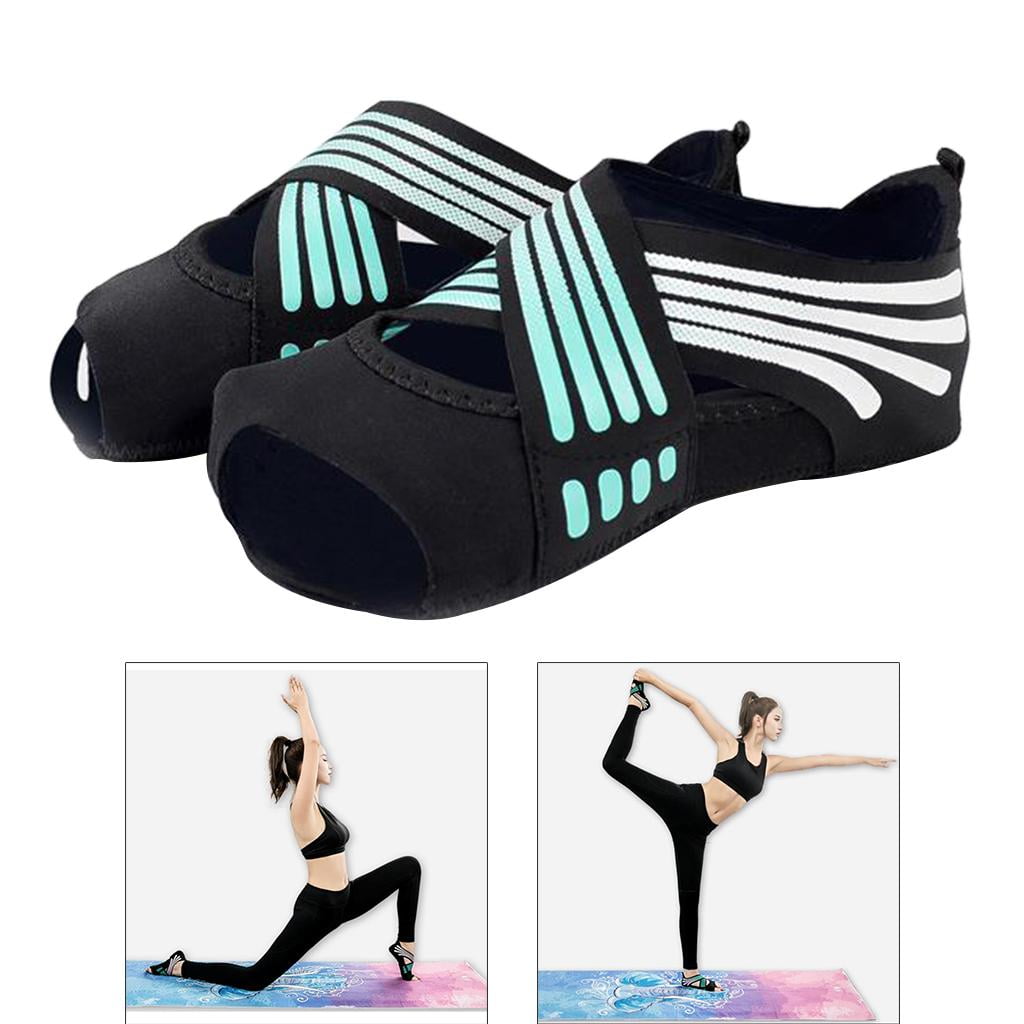 2x Non Skid Women Yoga Shoes Pilates Grip Socks, Comfort Breathable 