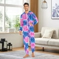 thumbnail image 3 of joogoo Blue Tie Dye Unisex Adults Onesies Pajamas Jumpsuits L, 3 of 7
