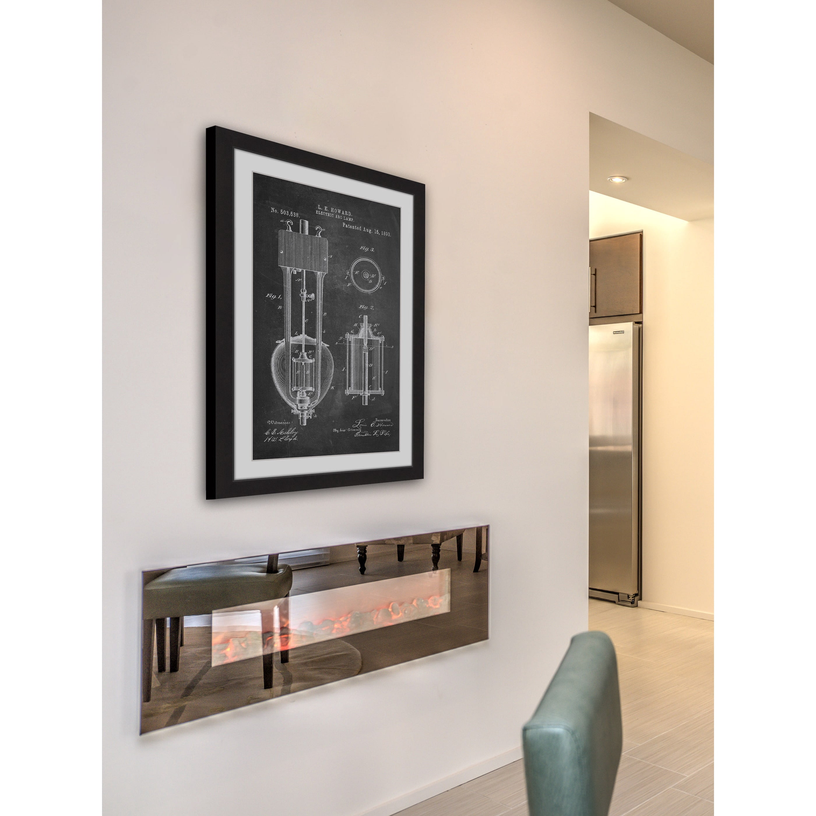 "Arc Lamp 2 1893 Chalk" Framed Painting Print