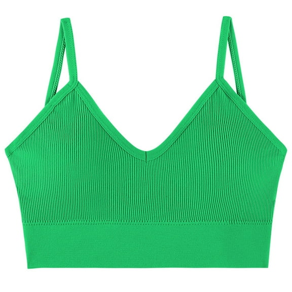 Loopsun Plus Size Bras for Women, Womens Solid Color Underwear Gathered without Steel Rings Suspender Beautiful Back Bra Green XL