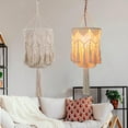 thumbnail image 4 of FSLiving BOHO Natural Cotton Rope Plaited Article Replacement Shades for Table Lamp Chandelier Pendant Light Handmade Macrame Lamp Shade Vintage Bulb Guard Hanging Ceiling DIY Decorative DZ0258, 4 of 5