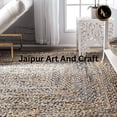 thumbnail image 2 of Jaipur Art And Craft Natural Fiber Denim Cotton, Jute Runner Area Rug for Indoor (9x12 Sq ft), 2 of 5