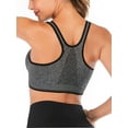 thumbnail image 5 of LELINTA Women's Seamless Solid Sports Bra Racerback Padded Stretch Fitness Tops Workout Zipper Yoga Bras, 5 of 8