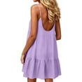 thumbnail image 4 of Josdec Women's U-Neck Spaghetti Strap Tiered Mini Dresses Loose Casual Sleeveless Backless Ruffle Hem for Summer Beach Vacation Wear S–XXL, 4 of 6