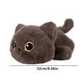 thumbnail image 2 of Round Feline Plush Toy Set 12 Inch Calico Siamese Black Cats Stuffed Animals with Big Eyes Soft Cuddly Figurines for Desk or Shelf Aesthetic Room Ornament Khaki, 2 of 4